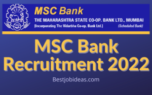 MSC Bank Recruitment 2022